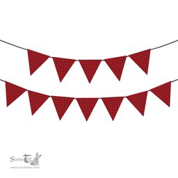 ScotsTee Shop Scottish McGillivray Modern Tartan Triangle Flags Tartan Bunting, Pennants (12pcs)