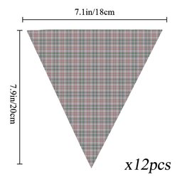 ScotsTee Shop Scottish Shaw Dress Tartan Triangle Flags Tartan Bunting, Pennants (12pcs)