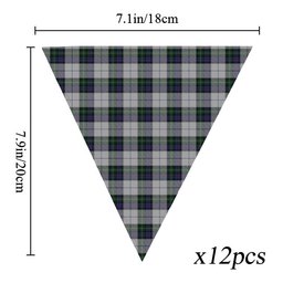 ScotsTee Shop Scottish MacKenzie Dress 3 Tartan Triangle Flags Tartan Bunting, Pennants (12pcs)