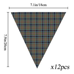 ScotsTee Shop Scottish McTavish Hunting Ancient Tartan Triangle Flags Tartan Bunting, Pennants (12pcs)