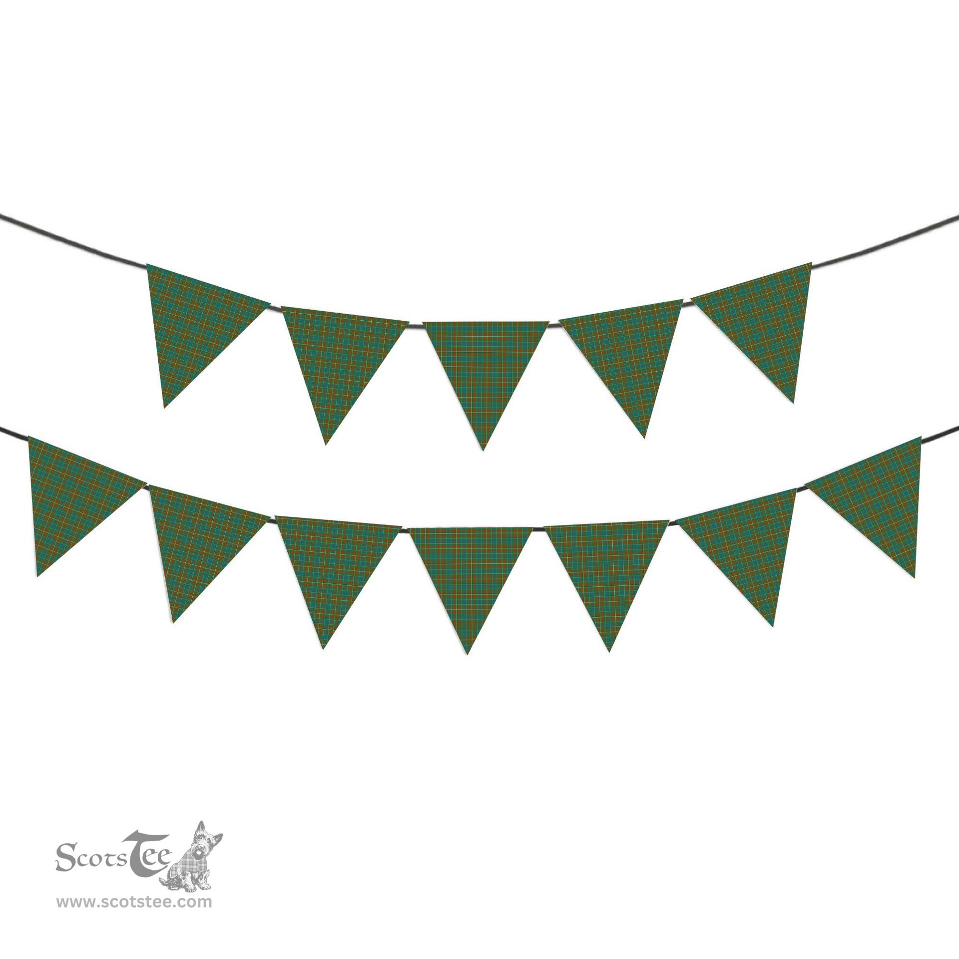 ScotsTee Shop Scottish McConnell Ancient Tartan Triangle Flags Tartan Bunting, Pennants (12pcs)