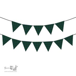 ScotsTee Shop Scottish Stewart Hunting Modern SC Tartan Triangle Flags Tartan Bunting, Pennants (12pcs)