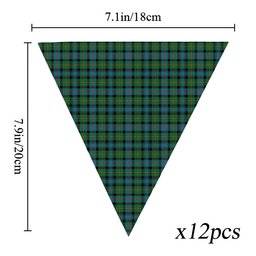 ScotsTee Shop Scottish MacLeod of Skye Ancient Tartan Triangle Flags Tartan Bunting, Pennants (12pcs)