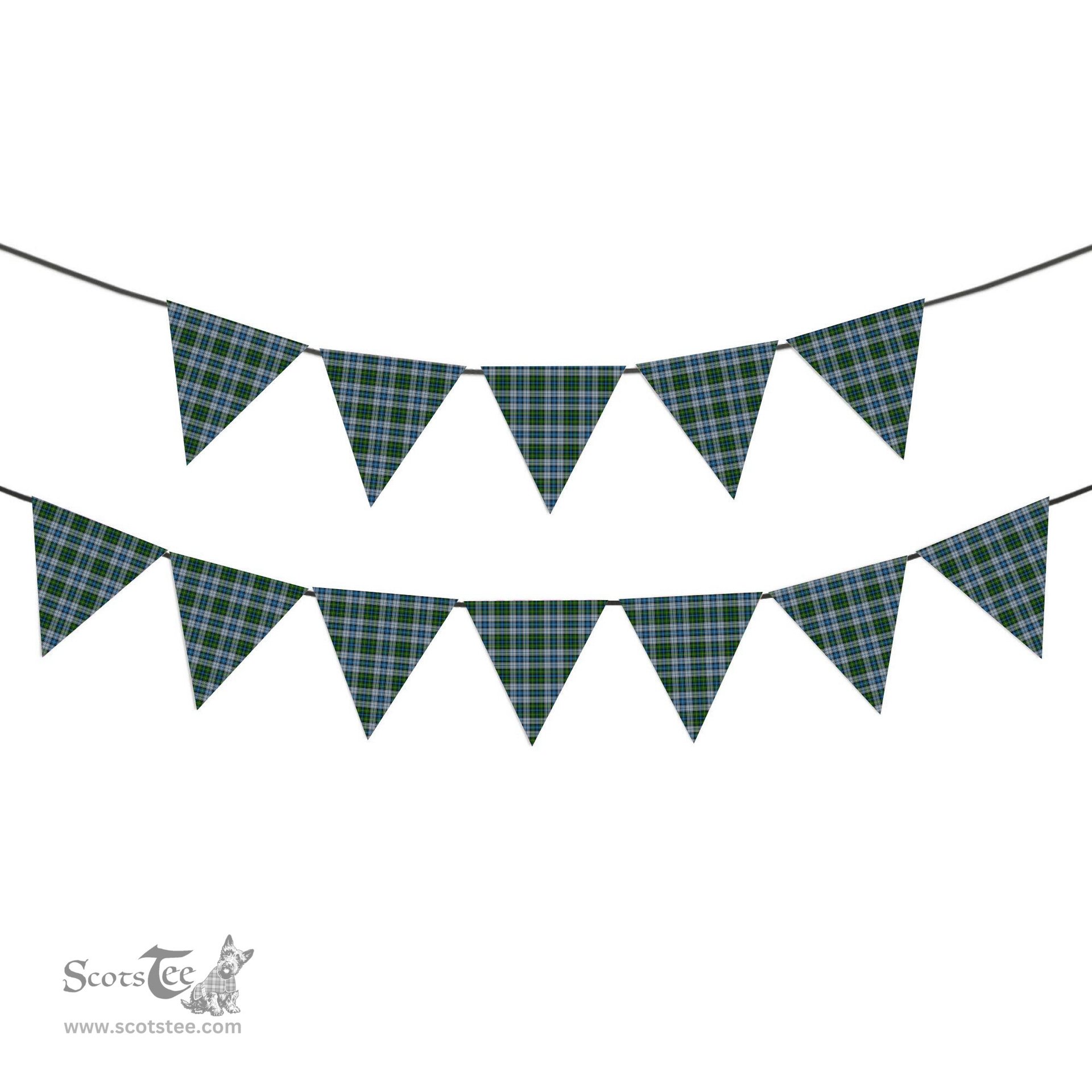ScotsTee Shop Scottish McNeil Dress Tartan Triangle Flags Tartan Bunting, Pennants (12pcs)