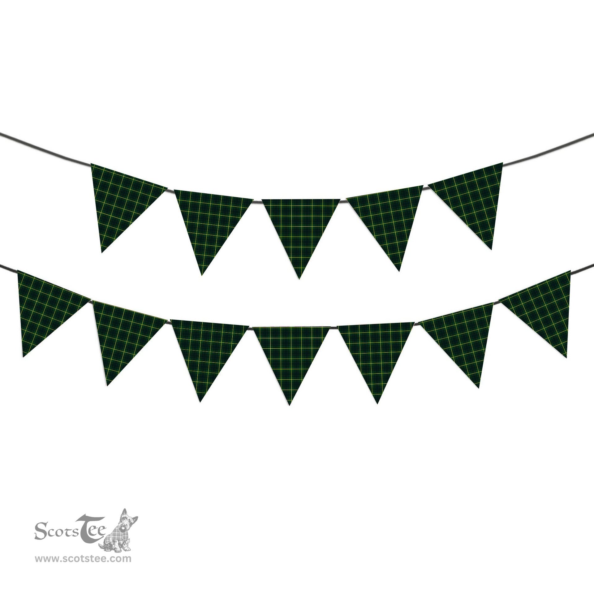 ScotsTee Shop Scottish McArthur Modern Tartan Triangle Flags Tartan Bunting, Pennants (12pcs)