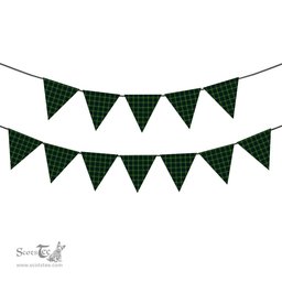 ScotsTee Shop Scottish McArthur Modern Tartan Triangle Flags Tartan Bunting, Pennants (12pcs)