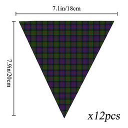 ScotsTee Shop Scottish McDonald Tartan Triangle Flags Tartan Bunting, Pennants (12pcs)