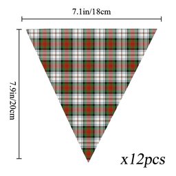 ScotsTee Shop Scottish MacDuff Dress Ancient Tartan Triangle Flags Tartan Bunting, Pennants (12pcs)