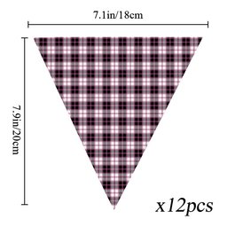 ScotsTee Shop Scottish MacPherson Hunting Modern Tartan Triangle Flags Tartan Bunting, Pennants (12pcs)