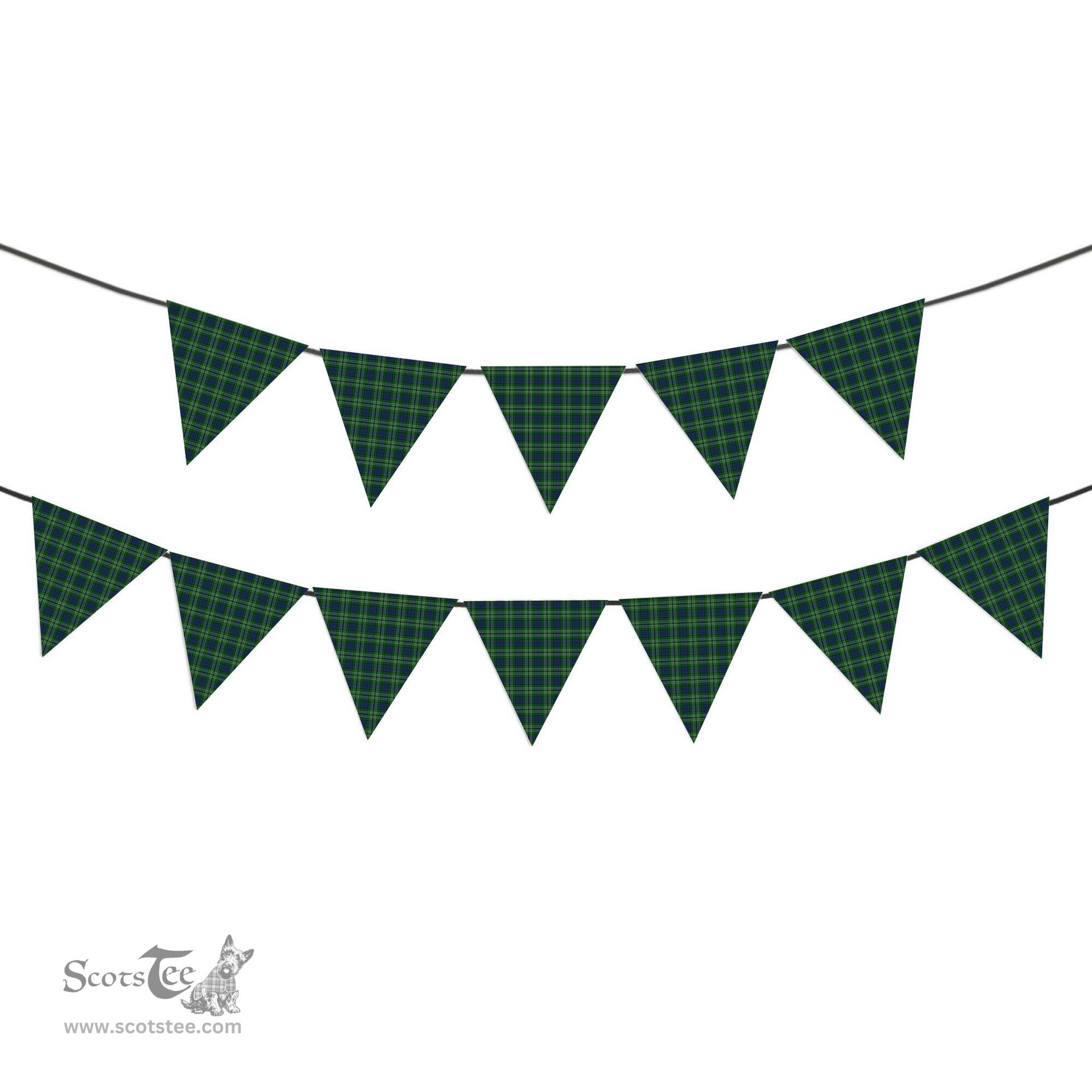 ScotsTee Shop Scottish Graden Tartan Triangle Flags Tartan Bunting, Pennants (12pcs)