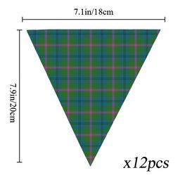 ScotsTee Shop Scottish Laurie (Lawrie) Ancient Clan Tartan Triangle Flags Tartan Bunting, Pennants (12pcs)