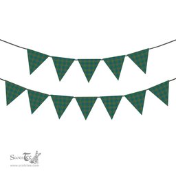 ScotsTee Shop Scottish Laurie (Lawrie) Ancient Clan Tartan Triangle Flags Tartan Bunting, Pennants (12pcs)
