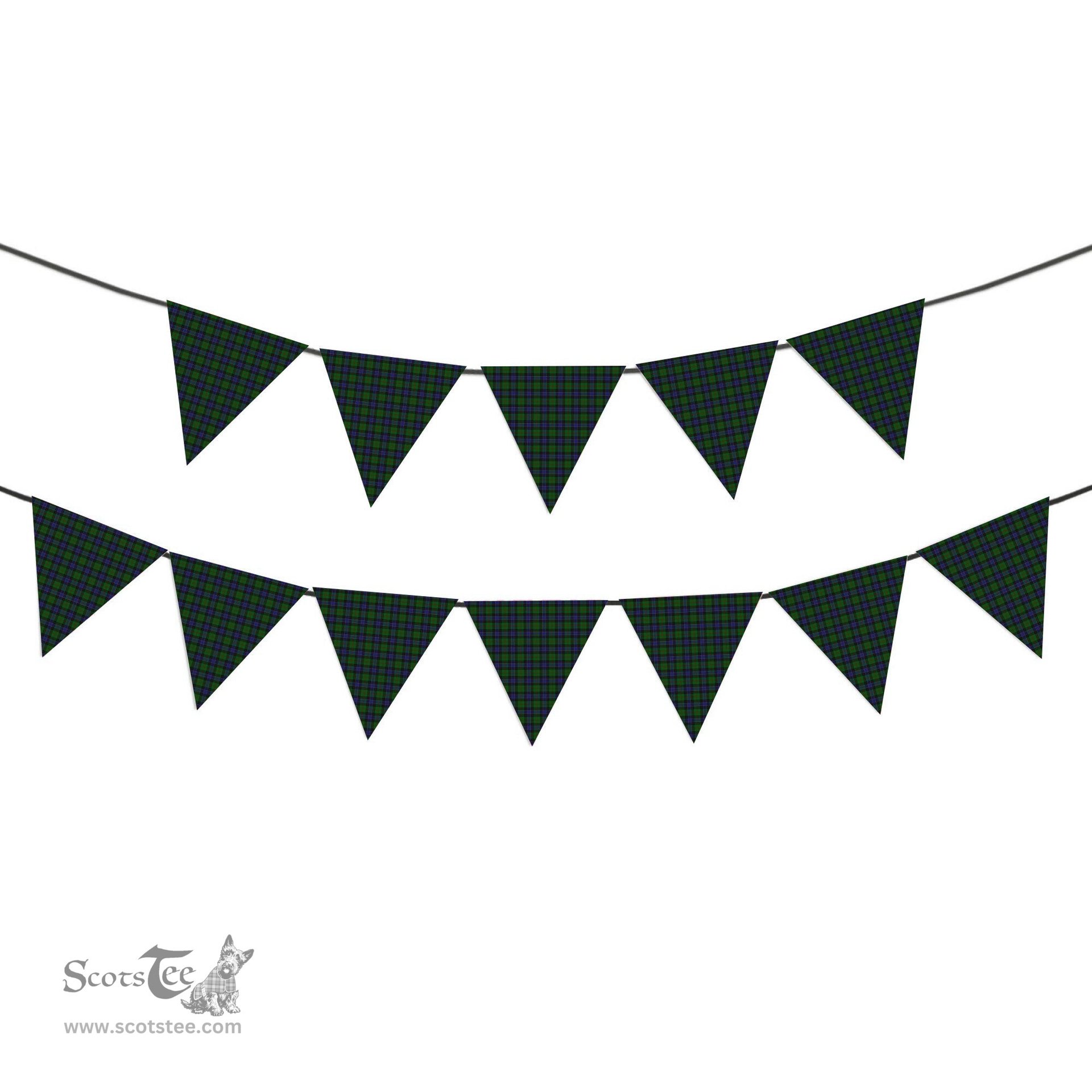 ScotsTee Shop Scottish Ogilvie of Inverarity VS 2 Tartan Triangle Flags Tartan Bunting, Pennants (12pcs)