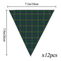ScotsTee Shop Scottish Hunter of Hunterston Tartan Triangle Flags Tartan Bunting, Pennants (12pcs)
