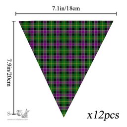 ScotsTee Shop Scottish Selkirk Tartan Triangle Flags Tartan Bunting, Pennants (12pcs)
