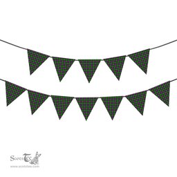 ScotsTee Shop Scottish Selkirk Tartan Triangle Flags Tartan Bunting, Pennants (12pcs)