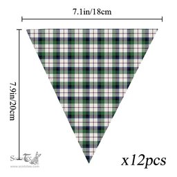 ScotsTee Shop Scottish Macnaghten Dress Modern Tartan Triangle Flags Tartan Bunting, Pennants (12pcs)