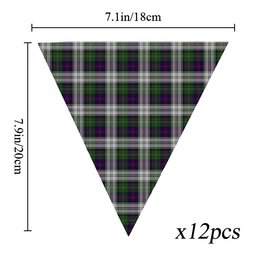 ScotsTee Shop Scottish Malcolm Dress - TD Tartan Triangle Flags Tartan Bunting, Pennants (12pcs)