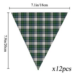 ScotsTee Shop Scottish McCallum Dress Ancient Tartan Triangle Flags Tartan Bunting, Pennants (12pcs)