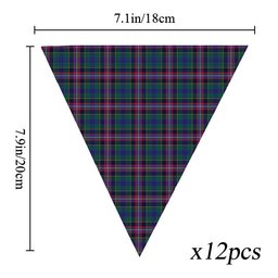 ScotsTee Shop Scottish Pitcairn Hunting Modern Tartan Triangle Flags Tartan Bunting, Pennants (12pcs)