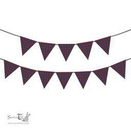ScotsTee Shop Scottish Graham of Menteith Red Ancient Tartan Triangle Flags Tartan Bunting, Pennants (12pcs)