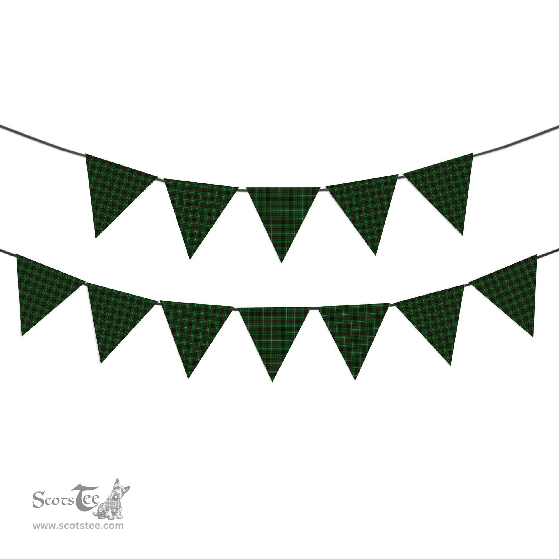 ScotsTee Shop Scottish McAuley of Lewis Tartan Triangle Flags Tartan Bunting, Pennants (12pcs)