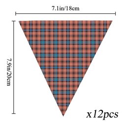 ScotsTee Shop Scottish Hannay Dress Modern Tartan Triangle Flags Tartan Bunting, Pennants (12pcs)