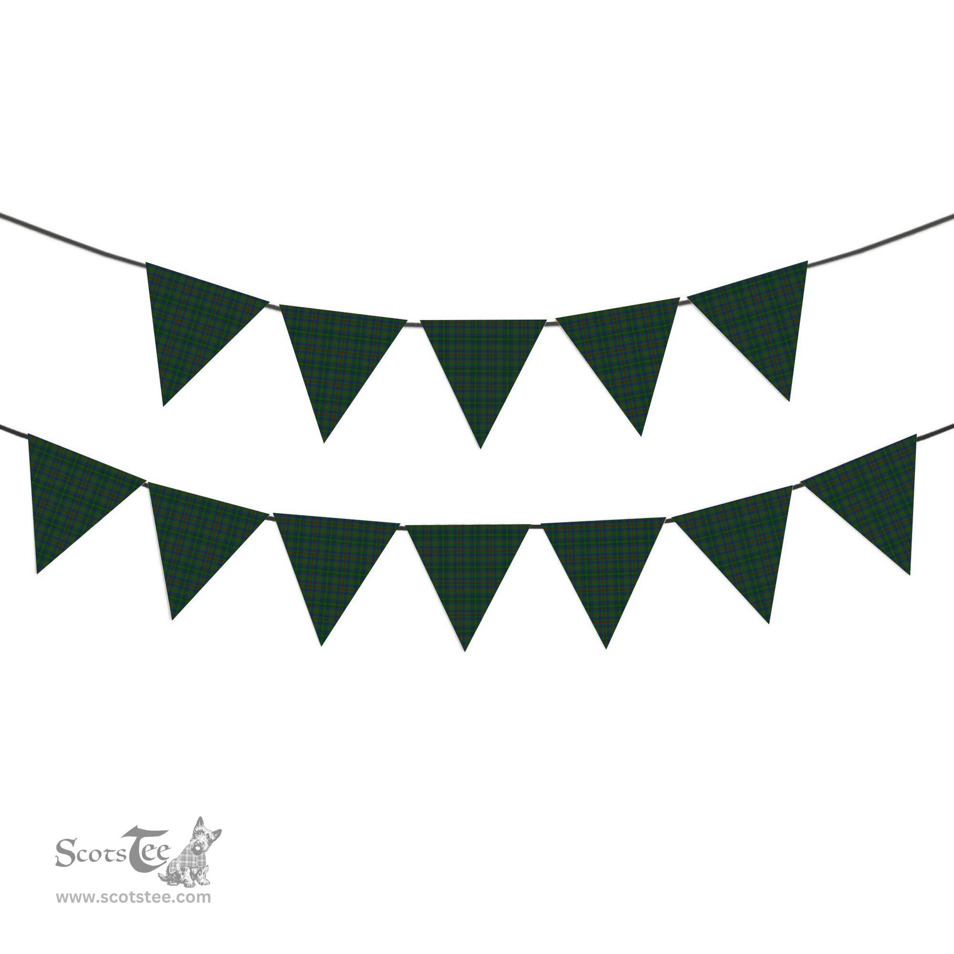 ScotsTee Shop Scottish Moncreiffe of Atholl Tartan Triangle Flags Tartan Bunting, Pennants (12pcs)