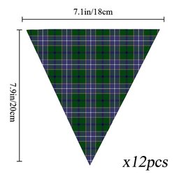 ScotsTee Shop Scottish Wishart Hunting Modern Tartan Triangle Flags Tartan Bunting, Pennants (12pcs)