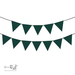 ScotsTee Shop Scottish Graham of Menteith Modern Tartan Triangle Flags Tartan Bunting, Pennants (12pcs)