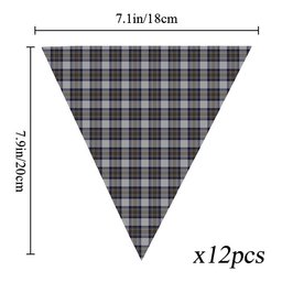 ScotsTee Shop Scottish Stewart Dress Blue Tartan Triangle Flags Tartan Bunting, Pennants (12pcs)