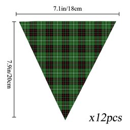 ScotsTee Shop Scottish MacAulay of Lewis Ancient Tartan Triangle Flags Tartan Bunting, Pennants (12pcs)