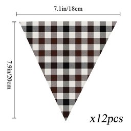 ScotsTee Shop Scottish Hogg Modern Tartan Triangle Flags Tartan Bunting, Pennants (12pcs)