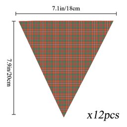ScotsTee Shop Scottish McKinnon Ancient Tartan Triangle Flags Tartan Bunting, Pennants (12pcs)