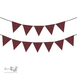 ScotsTee Shop Scottish MacDonald of Boisdale Modern Tartan Triangle Flags Tartan Bunting, Pennants (12pcs)