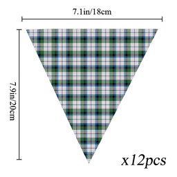ScotsTee Shop Scottish MacNachten Dress Ancient Tartan Triangle Flags Tartan Bunting, Pennants (12pcs)