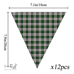 ScotsTee Shop Scottish Ross Arisaid Tartan Triangle Flags Tartan Bunting, Pennants (12pcs)
