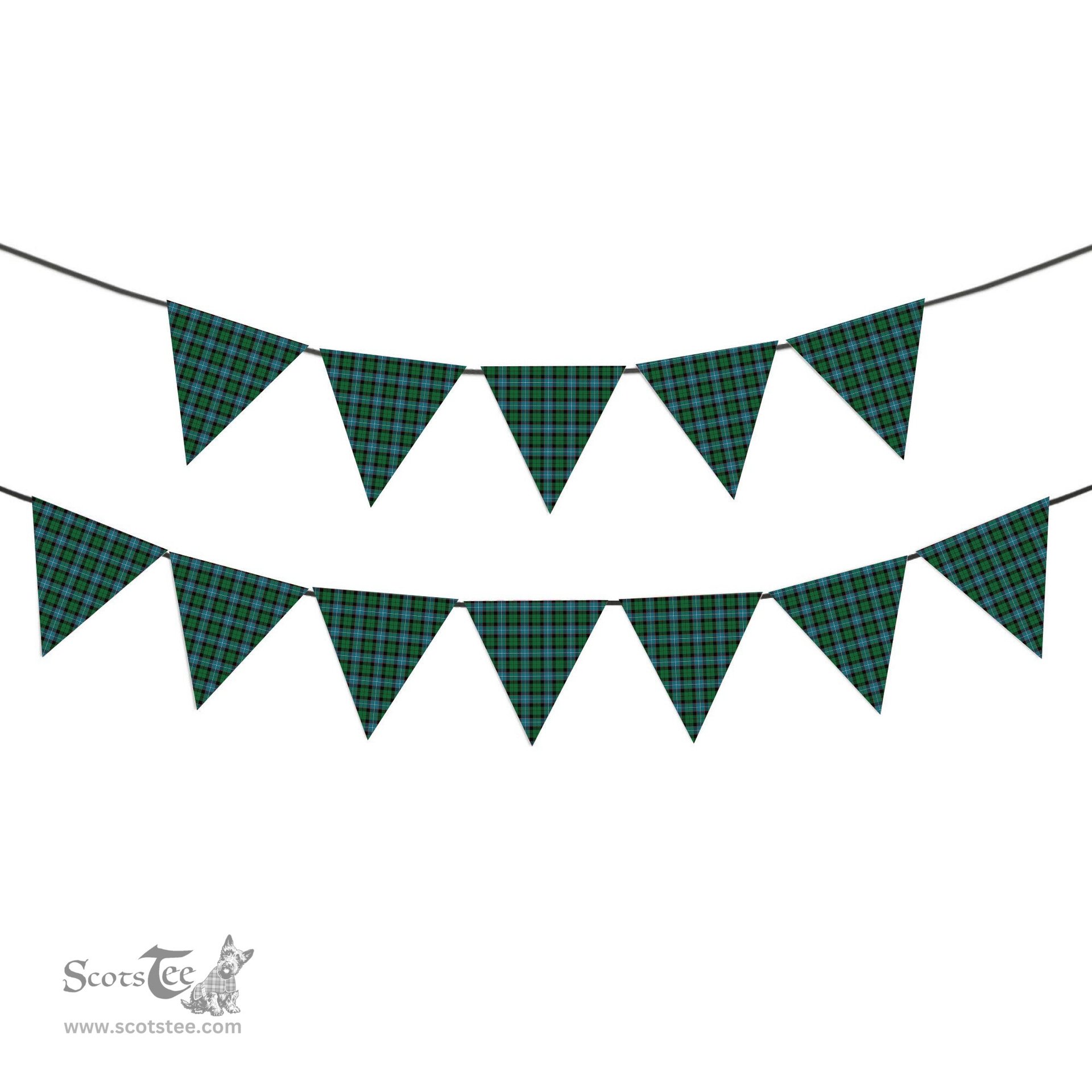 ScotsTee Shop Scottish Russell Ancient Tartan Triangle Flags Tartan Bunting, Pennants (12pcs)