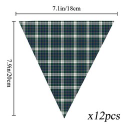 ScotsTee Shop Scottish MacInnes Dress Modern Tartan Triangle Flags Tartan Bunting, Pennants (12pcs)