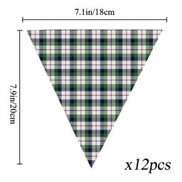 ScotsTee Shop Scottish McNaughton Dress Modern Tartan Triangle Flags Tartan Bunting, Pennants (12pcs)