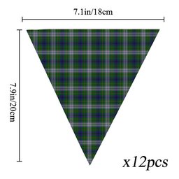 ScotsTee Shop Scottish Johnston Dress Dalgleish Tartan Triangle Flags Tartan Bunting, Pennants (12pcs)