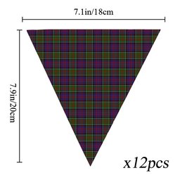 ScotsTee Shop Scottish MacDonald of Clanranald 2 Tartan Triangle Flags Tartan Bunting, Pennants (12pcs)