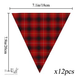 ScotsTee Shop Scottish McIvor Modern Tartan Triangle Flags Tartan Bunting, Pennants (12pcs)