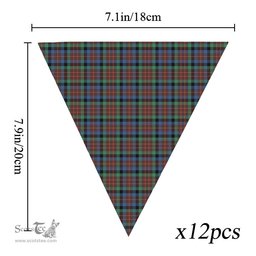 ScotsTee Shop Scottish MacDuff Hunting Ancient SC Tartan Triangle Flags Tartan Bunting, Pennants (12pcs)