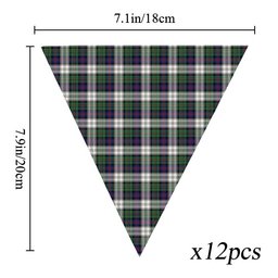 ScotsTee Shop Scottish MacCallum Dress Modern Tartan Triangle Flags Tartan Bunting, Pennants (12pcs)