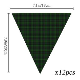 ScotsTee Shop Scottish MacAulay Hunting Tartan Triangle Flags Tartan Bunting, Pennants (12pcs)