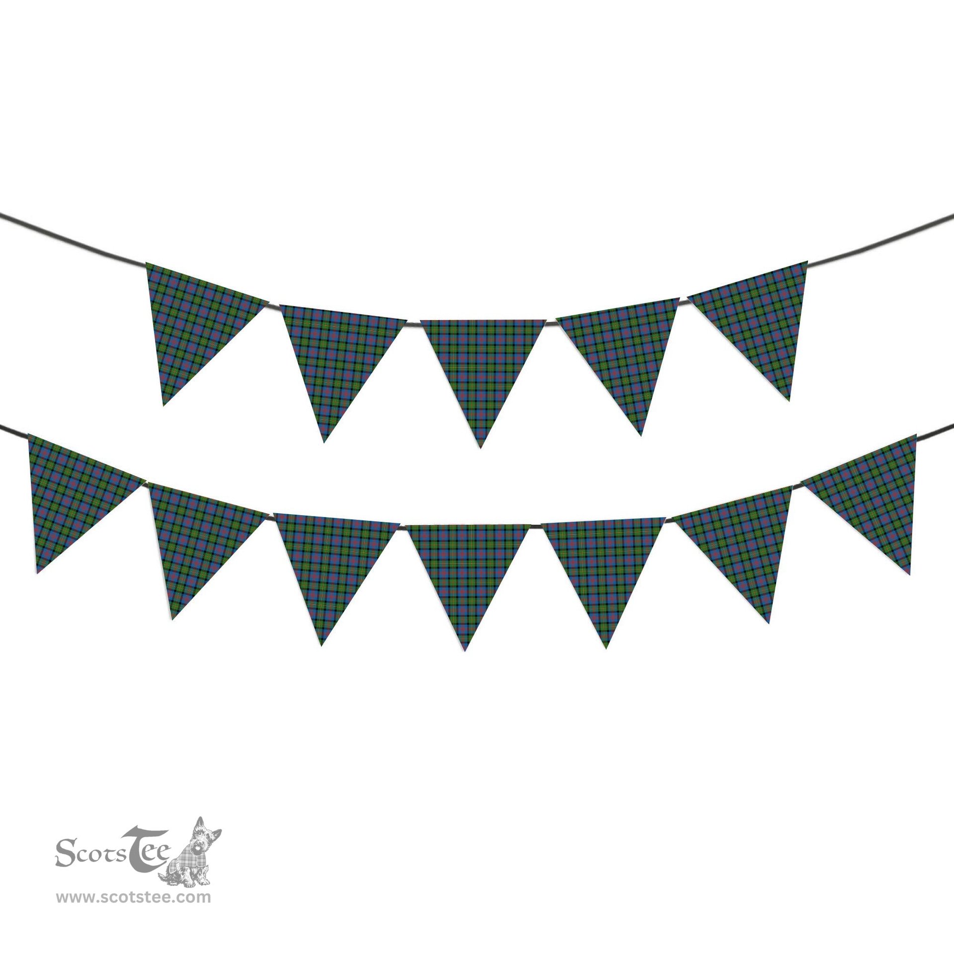 ScotsTee Shop Scottish McLennan Ancient Tartan Triangle Flags Tartan Bunting, Pennants (12pcs)
