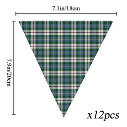 ScotsTee Shop Scottish MacLeod Of Californian Ancient Tartan Triangle Flags Tartan Bunting, Pennants (12pcs)