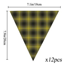 ScotsTee Shop Scottish Yamaguchi Tsutomu Tartan Triangle Flags Tartan Bunting, Pennants (12pcs)
