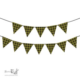 ScotsTee Shop Scottish Yamaguchi Tsutomu Tartan Triangle Flags Tartan Bunting, Pennants (12pcs)